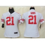 nike women nfl jerseys san francisco 49ers #21 gore white[nike]