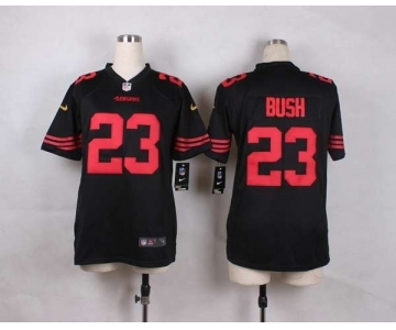 nike women nfl jerseys san francisco 49ers #23 bush black[nike][bush]