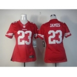 nike women nfl jerseys san francisco 49ers #23 lamichael james red[nike limited]