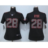 nike women nfl jerseys san francisco 49ers #28 hyde black[nike impact limited]