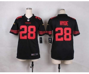 nike women nfl jerseys san francisco 49ers #28 hyde black[nike]