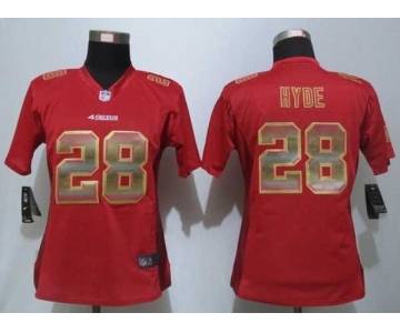 nike women nfl jerseys san francisco 49ers #28 hyde red[Strobe Limited]