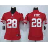 nike women nfl jerseys san francisco 49ers #28 hyde red[nike]