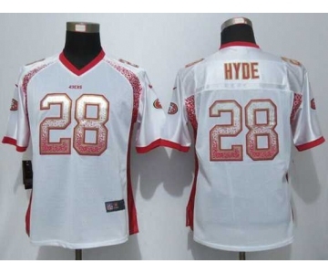 nike women nfl jerseys san francisco 49ers #28 hyde white[Elite drift fashion]