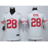 nike women nfl jerseys san francisco 49ers #28 hyde white[nike]