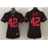 nike women nfl jerseys san francisco 49ers #42 lott black[nike]