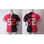 nike women nfl jerseys san francisco 49ers #52 willis black-red[Elite split]