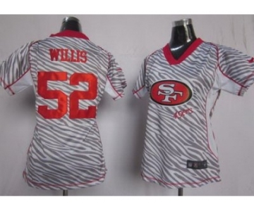 nike women nfl jerseys san francisco 49ers #52 willis [fem fan zebra]