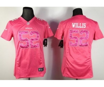 nike women nfl jerseys san francisco 49ers #52 willis pink[nike]