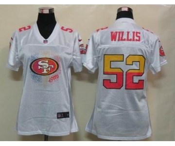 nike women nfl jerseys san francisco 49ers #52 willis white[2012 fem fan]