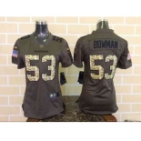 nike women nfl jerseys san francisco 49ers #53 bowman army green[nike Limited Salute To Service]