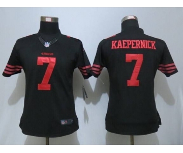 nike women nfl jerseys san francisco 49ers #7 colin kaepernick black[nike impact limited]