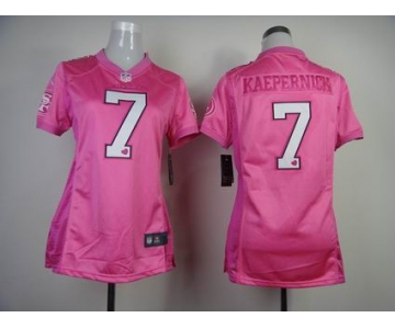 nike women nfl jerseys san francisco 49ers #7 colin kaepernick pink[2012 nike love]