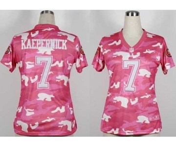 nike women nfl jerseys san francisco 49ers #7 colin kaepernick pink[fashion camo]