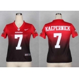 nike women nfl jerseys san francisco 49ers #7 colin kaepernick red-grey[Elite drift fashion][second version]