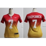 nike women nfl jerseys san francisco 49ers #7 colin kaepernick red-yellow[nike drift fashion][second version]