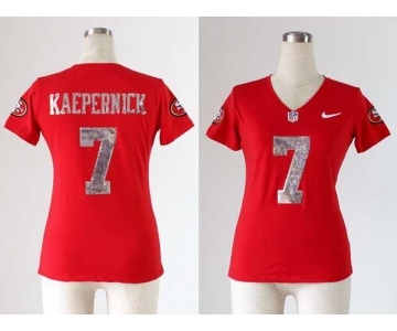 nike women nfl jerseys san francisco 49ers #7 colin kaepernick red[刺绣亮片]