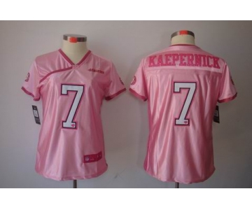 nike women nfl jerseys san francisco 49ers #7 kaepernick pink[2012 nike love]