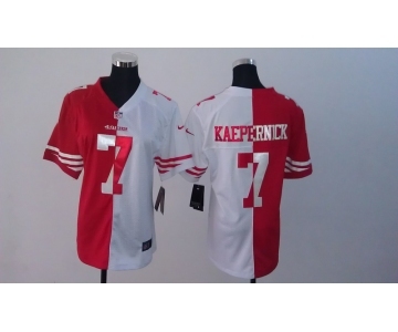 nike women nfl jerseys san francisco 49ers #7 kaepernick white-red[nike split]