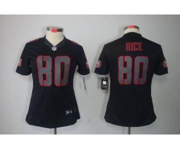 nike women nfl jerseys san francisco 49ers #80 jerry rice black[nike impact limited]