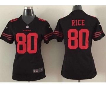 nike women nfl jerseys san francisco 49ers #80 jerry rice black[nike]