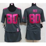 nike women nfl jerseys san francisco 49ers #80 jerry rice dk.grey[breast cancer awareness]