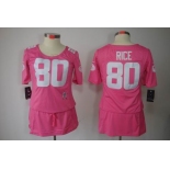 nike women nfl jerseys san francisco 49ers #80 jerry rice pink[breast cancer awareness]