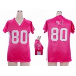 nike women nfl jerseys san francisco 49ers #80 jerry rice pink[draft him ii top]