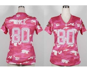 nike women nfl jerseys san francisco 49ers #80 jerry rice pink[fashion camo]