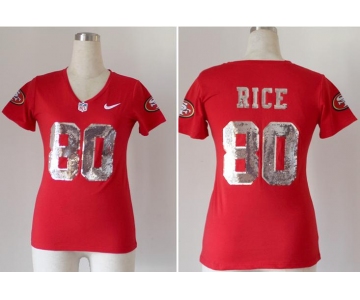 nike women nfl jerseys san francisco 49ers #80 jerry rice red  jerseys