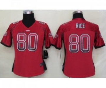 nike women nfl jerseys san francisco 49ers #80 jerry rice red[Elite drift fashion]