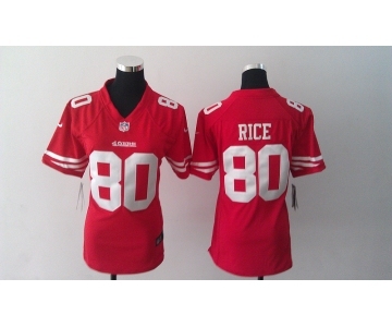 nike women nfl jerseys san francisco 49ers #80 jerry rice red[nike]