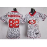 nike women nfl jerseys san francisco 49ers #82 mario manningham [fem fan zebra]