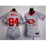 nike women nfl jerseys san francisco 49ers #84 moss [fem fan zebra]