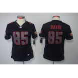 nike women nfl jerseys san francisco 49ers #85 davis black[nike impact limited]