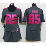 nike women nfl jerseys san francisco 49ers #85 davis dk.grey[breast cancer awareness]