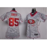 nike women nfl jerseys san francisco 49ers #85 davis [fem fan zebra]