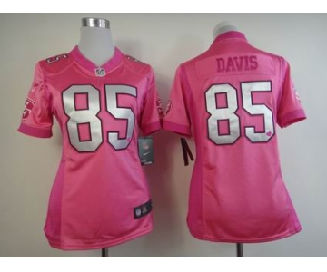 nike women nfl jerseys san francisco 49ers #85 davis pink[nike love's]