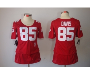 nike women nfl jerseys san francisco 49ers #85 davis red[breast cancer awareness]