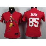 nike women nfl jerseys san francisco 49ers #85 davis red[portrait fashion]