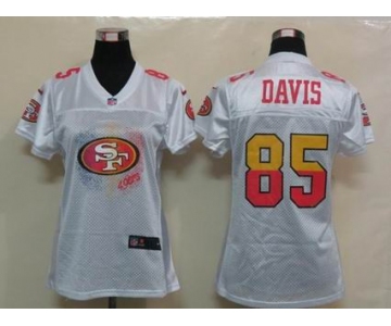 nike women nfl jerseys san francisco 49ers #85 davis white[2012 fem fan]