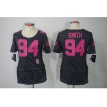 nike women nfl jerseys san francisco 49ers #94 smith dk.grey[breast cancer awareness]