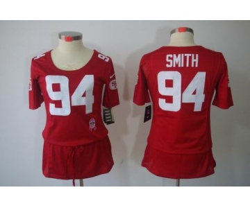 nike women nfl jerseys san francisco 49ers #94 smith red[breast cancer awareness]