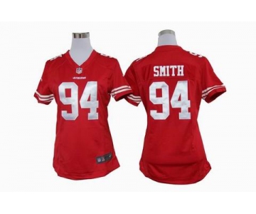 nike women nfl jerseys san francisco 49ers #94 smith red[nike]