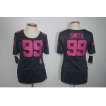 nike women nfl jerseys san francisco 49ers #99 smith dk.grey[breast cancer awareness]