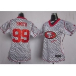 nike women nfl jerseys san francisco 49ers #99 smith [fem fan zebra]