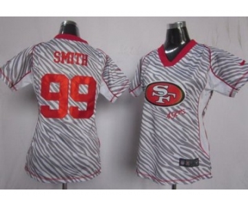 nike women nfl jerseys san francisco 49ers #99 smith [fem fan zebra]