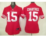 nike womens nfl san francisco 49ers #15 crabtree red[nike]