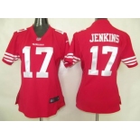 nike womens nfl san francisco 49ers #17 jenkins red[nike]