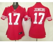 nike womens nfl san francisco 49ers #17 jenkins red[nike]